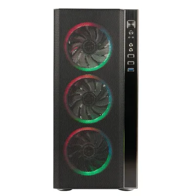 CARCASA SPACER - gaming, Middle Tower, ATX, "RAINBOW", fara sursa, sticla securizata, fara ventilatoare, USB 2.0 x 2, USB 3.0 x 1, HD-Audio, mesh, panou frontal plasa metalica+aluminiu, "SPCS-GC-RAINBOW-NF"