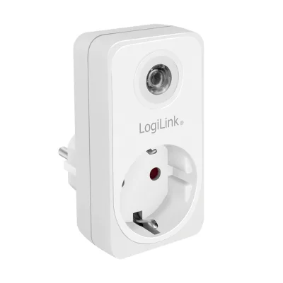 ADAPTOR LOGILINK, senzor lumina zi/noapte, indicator LED, Schuko x 1, IP20,  230 V/16 A, 50 Hz, max. 3600 W (max 1000 W pentru lampa halogen), alb "PA0263" (include TV 0.18lei)