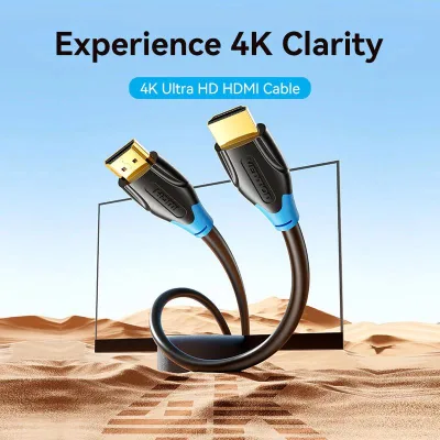 Cablu video Vention, HDMI (T) la HDMI (T), 0.75m, rezolutie 4K la 60Hz, conectori auriti, negru-albastru, "AACBE" (timbru verde 0.08 lei) - 6922794732636