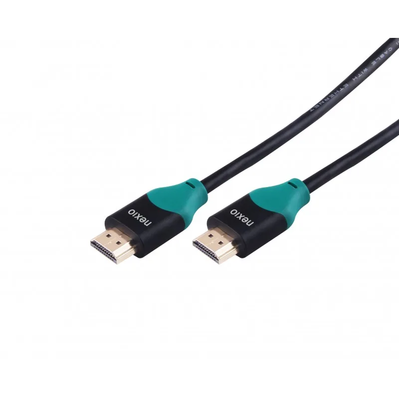 Cablu HDMI, V2.0, tata-tata, 4K@60hz, 1080P, High Speed Ethernet, contacte aurite, 1.5m, Negru, Nexio "NX-VN-HD40-1.5M" (timbru verde 0.08 lei)