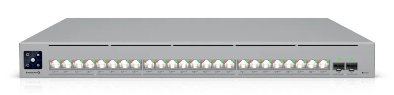 Ubiquiti network switch ECS-24-PoE-EU Enterprise-grade 24-port, Layer 3 Etherlighting PoE+++ switch with high-capacity 10 GbE RJ45 and 25G SFP28 ports, all PoE+++ (90W capable, "ECS-24-POE-EU" (timbru verde 2 lei)