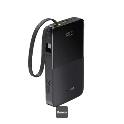 POWER BANK Baseus EnerFill FC51 Bipow 2 Pro Digital, capacitate 30000mAh 22.5W, 1 x USB, 1 x USB Type-C, cablu integrat USB Type-C, display, negru "E0028100" (timbru verde 0.98 lei) - 6932172698645