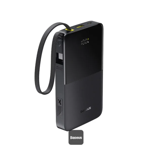 POWER BANK Baseus EnerFill FC51 Bipow 2 Pro Digital, capacitate 30000mAh 22.5W, 1 x USB, 1 x USB Type-C, cablu integrat USB Type-C, display, negru "E0028100" (timbru verde 0.98 lei) - 6932172698645