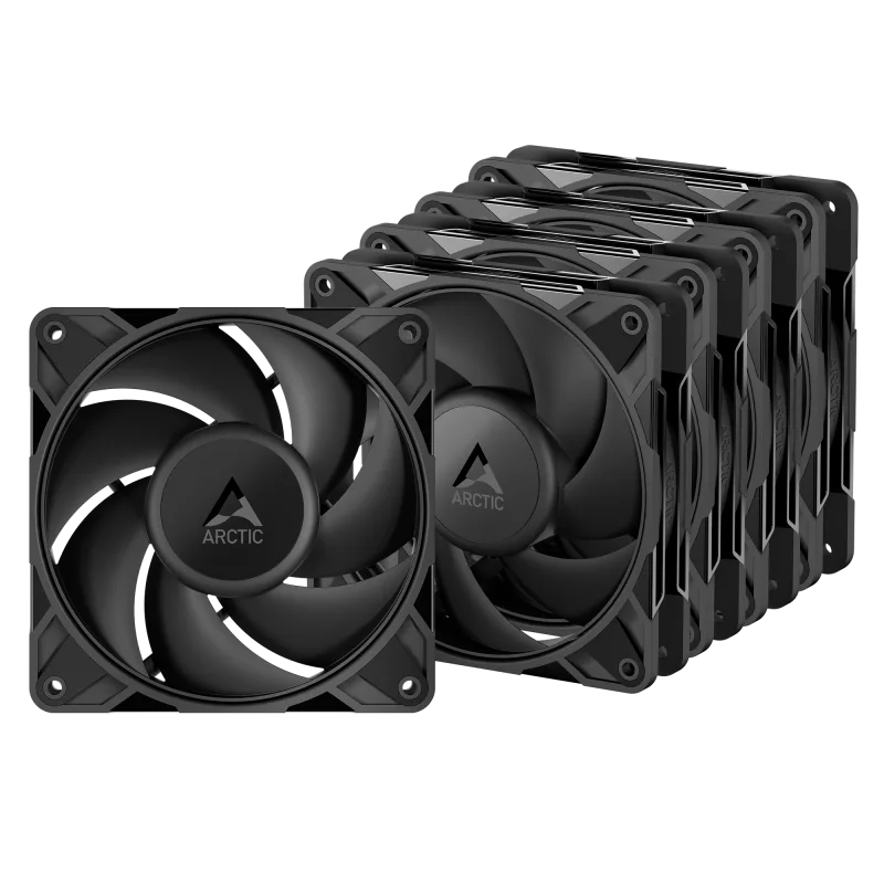 Set 5 ventilatoare Arctic "P12 Pro PST LN - 5 Pack", 120mm, 450 - 2000 RPM, FDB, 49 cfm, 4-Pin Fan Plug + 4-Pin Socket, negru, "ACFAN00350A" (timbru verde 0.9lei)