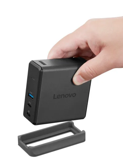 Lenovo X9 Charging GaN Dock Prin cablu USB 3.2 Gen 2 (3.1 Gen 2) Type-C Gri