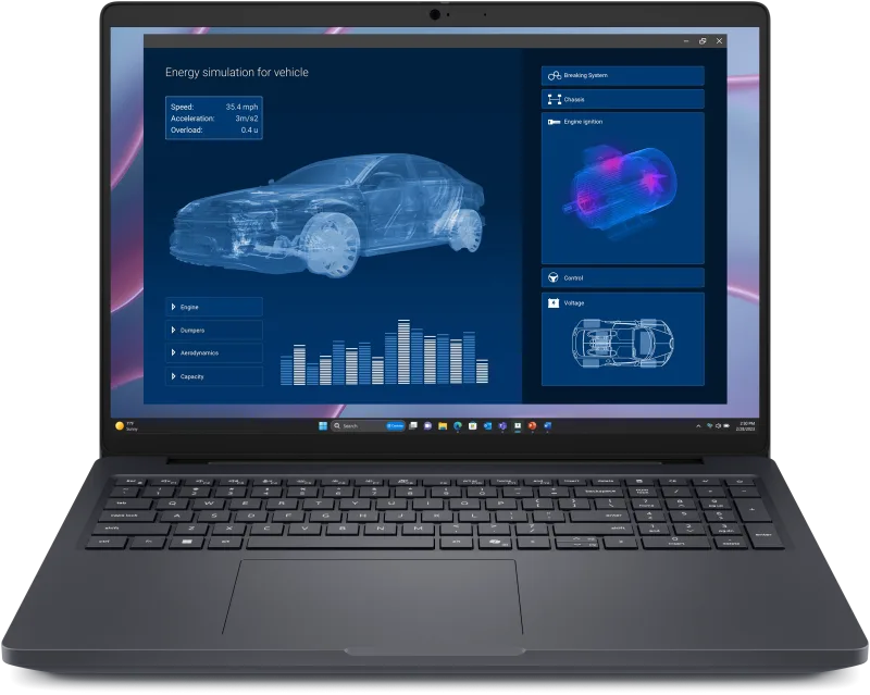 Laptop Workstation DELL Pro Max 16 MC16255, cu procesor Ryzen AI 5 340, 16'' IPS, 16 GB LPDDR5x, 256 GB, AMD Radeon 840M, Windows 11 Pro, 3 ani Garantie