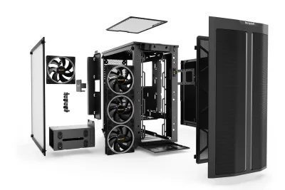 CARCASA be quiet! "PURE BASE 500 FX Black", Middle Tower, ATX, fara sursa,4xfan, USB 3.2 gen 1 x 1,USB Type-C x 1,audio+mic,PSU shroud, 7 sloturi expansiune,ARGB,negru, "BGW43" (timbru verde 0.4lei)