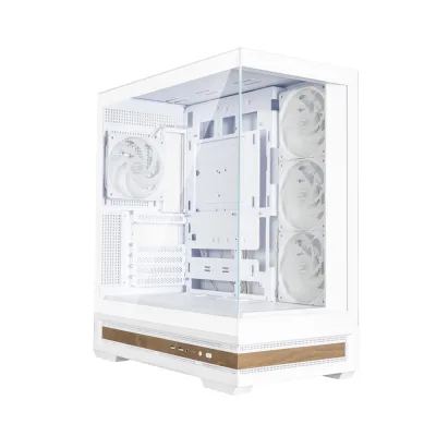 CARCASA Zalman "P40 NAMU", middle tower, gaming, fara sursa, suporta 10xfan, 4xfan inclus, PSU shroud, afisaj electronic, USB Type-C x 1, USB 3.1 gen1 x 2, audio+mic, 7 sloturi expansiune, alb, "P40 NAMU White" (timbru verde 0.32lei)