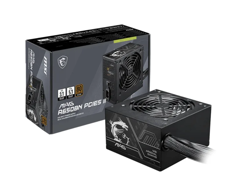 MSI MAG A650BN PCIE5 II 650W BRONZE PSU "MAG A650BN PCIE5 II" (timbru verde 2 lei)