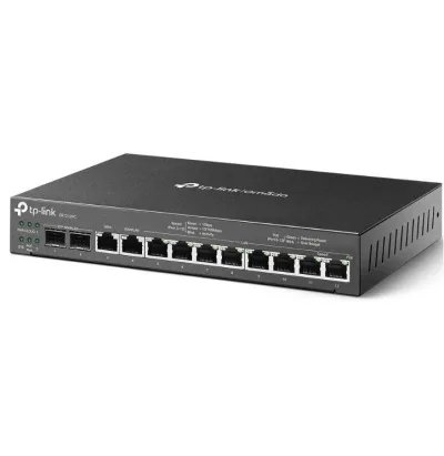 "Omada Gigabit VPN Router with PoE+ Ports and Controller Ability PORT: 2× Gigabit SFP WAN/LAN Port, 1× Gigabit RJ45 WAN Port, 1× Gigabit RJ45 WAN/LAN Ports, 8× Gigabit RJ45 LAN ports SPEC: 802.3at/af, 8 Ports with 110 W PoE Power, Desktop & Wall-mount