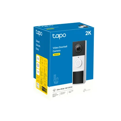 Video Doorbell Camera 1×Tapo D210 + 1×Tapo D100C SPEC: 2K 3MP(2304×1296), 2.4 GHz, 6400mAh rechargeable lithium-ion battery, Chime included FEATURE: Ringtones, Head to Toe View(16:9), Smart Detection and Notifications (Motion, people), Quick Response,