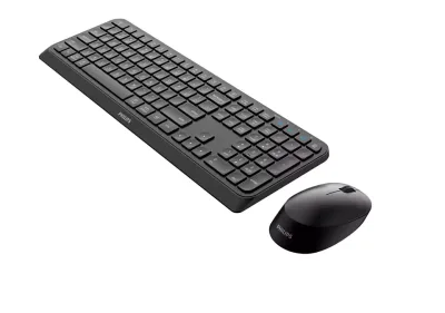 Kit Wireless tastatura si mouse Philips SPT6407B/00, taste numerice, negru