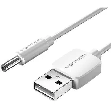 Cablu alimentare Vention, USB (T) la DC (T) 3.5mm, 1.5m, 5V, 2A, alb, "CEXWG" (timbru verde 0.08 lei)
