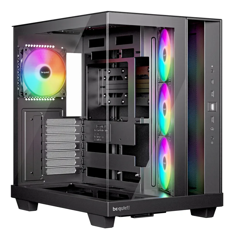 CARCASA be quiet "Light Base 500 LX Black", middle tower, gaming, fara sursa, suporta 10xfan, 4xfan inclus, , USB Type-C x 1, USBx2, audio+mic, 7 sloturi expansiune, negru, "BGW85" (timbru verde 0.32lei)