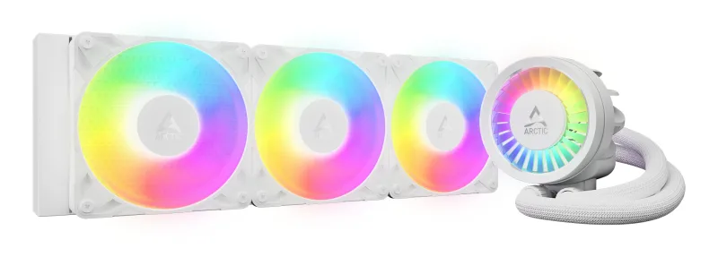 COOLER Arctic "Liquid Freezer III Pro 360 A-RGB W", skt. LGA1851, LGA 1700, AM4, AM5, racire cu lichid, 3 x 120mm, 600 - 3000 RPM, iluminare RGB adresabi, alb "ACFRE00188A" (timbru verde 2.00 lei)