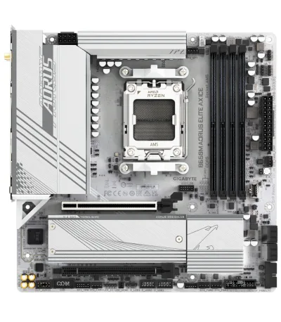 Placa de baza Gigabyte B650M AORUS ELITE AX ICE, Socket AM5, DDR5, Micro-ATX