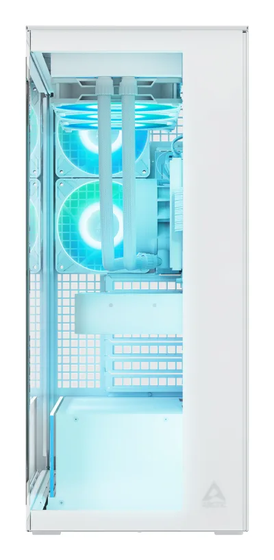 CARCASA Arctic "Xtender Wh", mid tower, max 8xfan, 3xP14 ProR ARGB si 2xP12Pro ARGB instalate, PSU shroud 24 LED ARGB, USB-C x 1, USB 3.2 x 2, audio+mic, 7 sloturi expans, alb, "ACPCC00014A" (timbru verde 0.4lei)