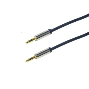 CABLU audio LOGILINK stereo (3.5 mm jack T/T), 1.5m, conectori auriti, albastru "CA10150" (timbru verde 0.08 lei)