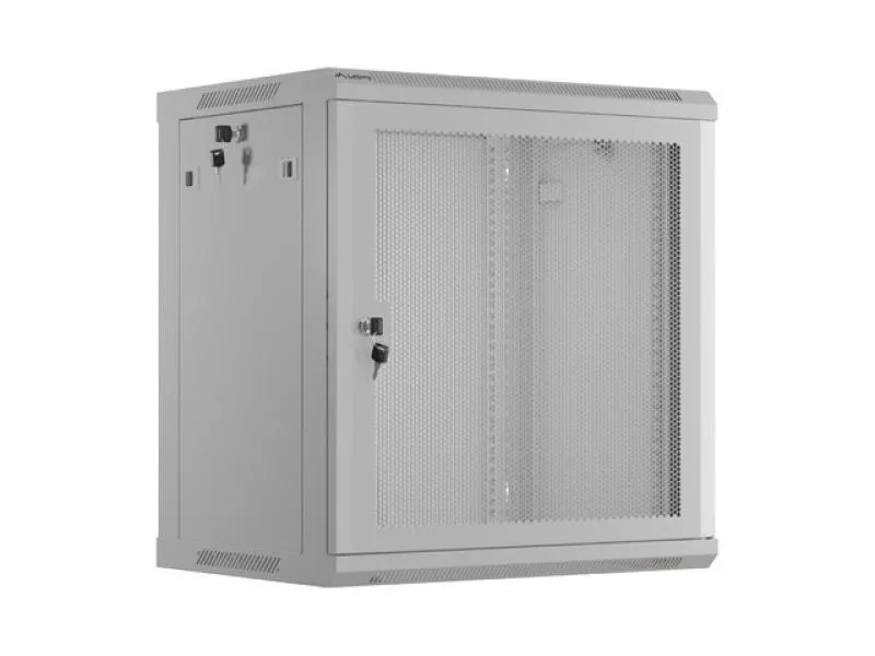 Dulap rack 19" perete 12U / 600x450 cu ușă perforată, gri (flat pack)