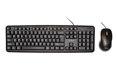 Kit Wired tastatura si mouse SPACER SPDS-S6201, taste numerice, Negru