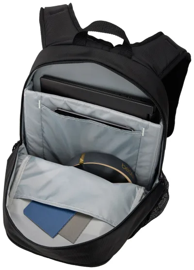 RUCSAC CASE LOGIC Jaunt, pt. notebook de max. 15.6", 2 compartimente, buzunar frontal, buzunar lateral x 2, waterproof,  volum 23 litri, poliester reciclat, negru"WMBP215BLACK" / 3204869