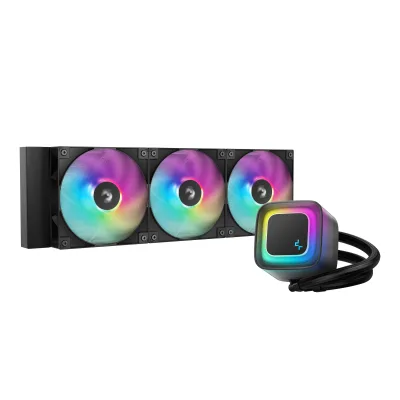 COOLER DeepCool "LE360 V2", skt. LGA1851, LGA 1700, AM4, AM5, racire cu lichid, 3 x 120mm, 500 - 2100 RPM, RGB adresabil, negru "R-LE360-BKAMMC-G-2" (timbru verde 2.00 lei)