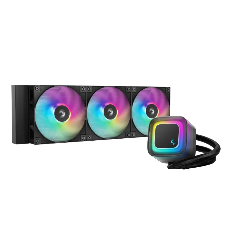 COOLER DeepCool "LE360 V2", skt. LGA1851, LGA 1700, AM4, AM5, racire cu lichid, 3 x 120mm, 500 - 2100 RPM, RGB adresabil, negru "R-LE360-BKAMMC-G-2" (timbru verde 2.00 lei)