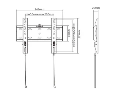 SUPORT de perete GEMBIRD, pt 1 TV/monitor, diag. max 23" - 42", fix, max 30 kg, "WM-42F-01"