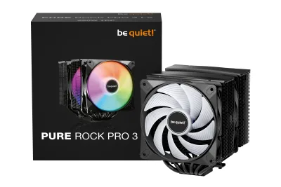 COOLER Be Quiet #Pure Rock Pro 3 LX" skt. Intel si AMD, racire cu aer, vent. 120mm, 2000 rpm, 6 heatpipes, inaltime 155mm, "BK043" (timbru verde 0.8 lei)