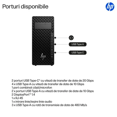 PC Z2 TOWER G1I CU9-285K/96GB/1TB W11P CW3V2ET HP"CW3V2ET" (timbru verde 7 lei)