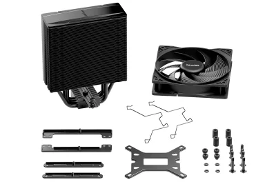 COOLER be quiet "Pure Rock 3 Black" skt. Intel si AMD, racire cu aer, vent. 120mm, 2000 rpm, 4 heatpipes, inaltime 154mm, "BK039" (timbru verde 0.8 lei)