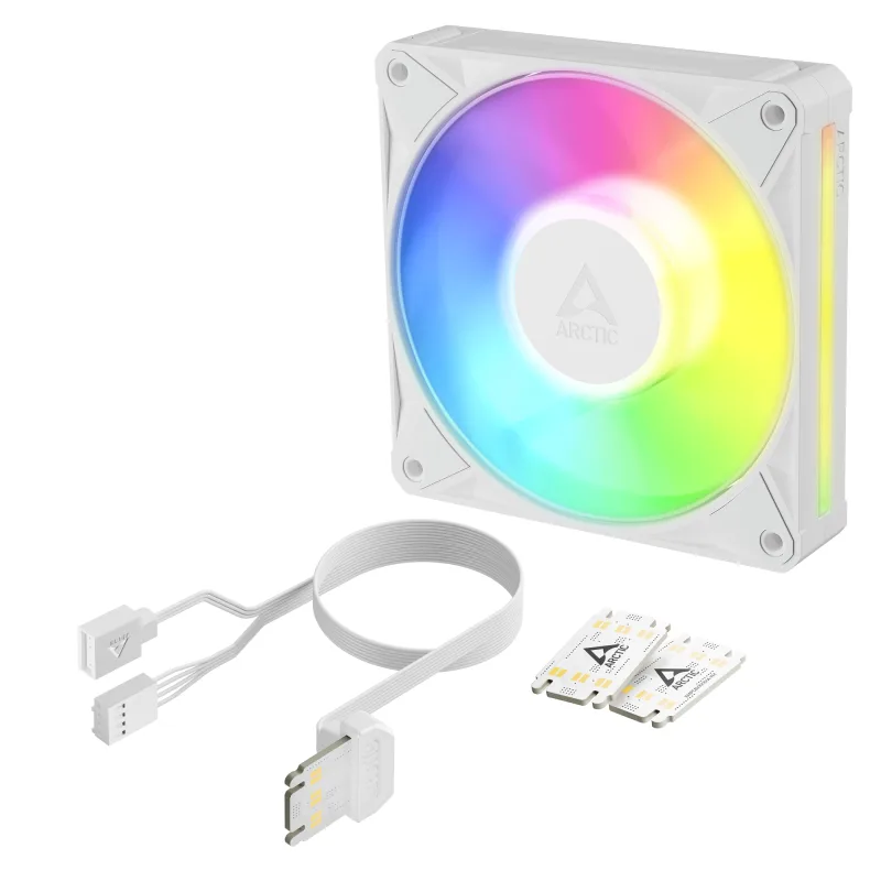 Ventilator Arctic "BioniX P12 A-RGB Wh", 120mm, 450 - 3000 RPM, FDB, 76 cfm, 4-Pin PWM | 3-pin ARGB, alb, "ACFAN00336A" (timbru verde 0.18lei)