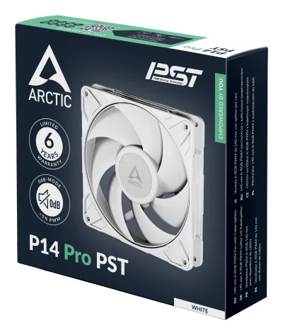Ventilator Arctic "P14 Pro PST", 140mm, 600 - 3000 RPM, FDB, 110 cfm, 4-Pin Fan Plug + 4-Pin Socket, lungime cablu 400 mm + 80 mm Daisy-Chain, alb, "ACFAN00317A" (timbru verde 0.18lei) - 4895265000416