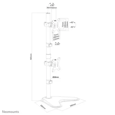 Neomounts Screen TV Desk Clamp FullM x2 10"-32" "FPMA-D550DDVBLACK"