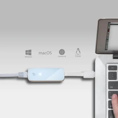 ADAPTOR RETEA TP-LINK , extern, USB 2.0, port RJ-45, 100 Mbps, "UE200" (timbru verde 0.18 lei)
