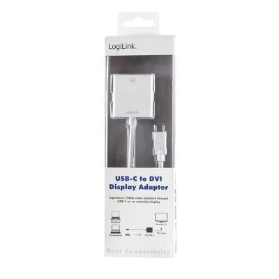 ADAPTOR video LOGILINK, adaptor USB-C (T) la DVI-I DL (M) 24+5pin, 0.15m, conectori nichelati, rezolutie maxima Full HD (1920 x 1200), plastic, dublu ecranaj, alb, "UA0245A" (timbru verde 0.18 lei)