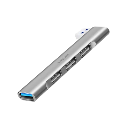 HUB extern LOGILINK, porturi USB: USB-A 3.0 x 1 + USB-A 2.0 x 3, conectare prin USB-A, aluminiu, gri, "UA0436" (timbru verde 0.18 lei)