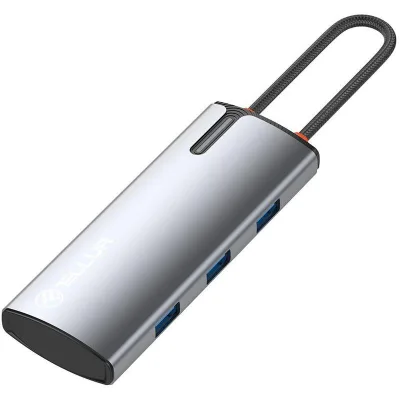 Hub USB TELLUR TLL321061 USB-C, 5 porturi, HDMI, Gri