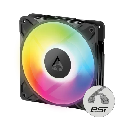Set 3 ventilatoare Arctic "P12 Pro A-RGB LN - 3 Pack", 120mm, 450 - 2000 RPM, FDB, 49 cfm, 4-Pin Fan Plug + 4-Pin Socket/3-Pin A-RGB Plug + 3-Pin Socket, negru, "ACFAN00347A" (timbru verde 0.54lei)