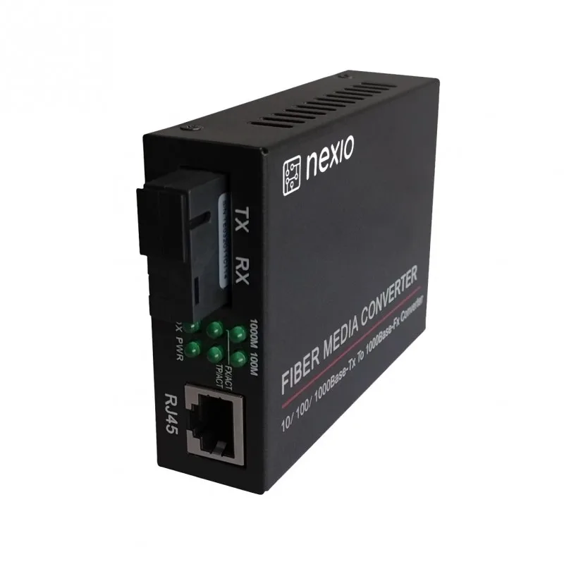 Mediaconvertor 10/100M, 1310/1550nm, WDM, Type A, SM, 20km, SC - NEXIO "NX-100-BD-20A" (timbru verde 0.8 lei)