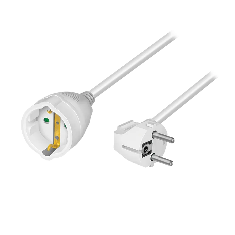 CABLU alimentare LOGILINK prelungitor,  2m, intrare Schuko (T) plug,  iesire Schuko (M) plug 90 grade, 16A, 3500W, 3x1.5mm2, white, "LPS105" (timbru verde 0.08 lei)