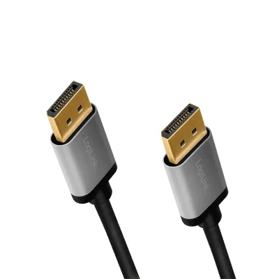CABLU video LOGILINK, DisplayPort (T) la DisplayPort (T) 1.2, 3m, conectori auriti, rezolutie maxima 4K (3840 x 2160) la 60 Hz, aluminiu, triplu ecranaj, negru-gri, "CDA0102" (timbru verde 0.18 lei)