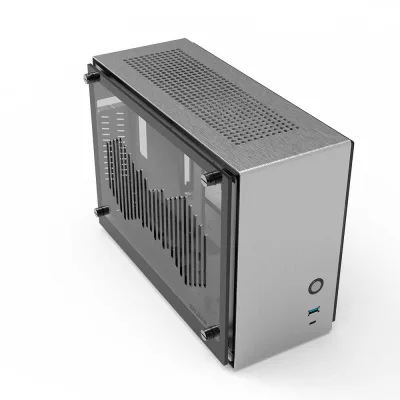 CARCASA Zalman "M2 mini", mini tower, gaming, compatibil sursa SFX, SFX-L, suporta 2xfan, 1xfan inclus, , USB Type-C x 1, USBx1, 2 sloturi expansiune, argintiu, "M2 mini (Silver)" (timbru verde 0.08lei)