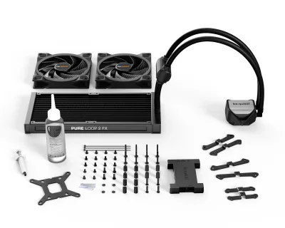 COOLER be quiet! "PURE LOOP 2 FX", racire lichid, skt. Intel LGA 1700/1200/115x/2011-v3, AMD AM5/AM4,radiator aluminiu,pompa 5500rpm, fan 2x140mm, 2200rpm,4-pin PWM, ARGB "BW014" (timbru verde 2 lei)