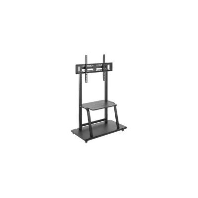 Stand TV pentru prezentare, Heavy-Duty, mobil pe roti, raft dispozitive multimedia, 37-100 inch(94cm-254cm), reglabil inaltime, capacitate sustinere 150KG, Negru, Nexio "NX-T1035ME"