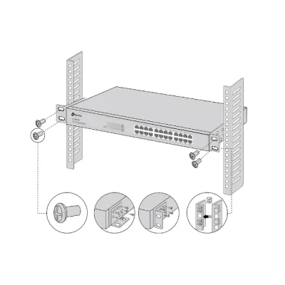 KIT MONTARE switch TP-Link, compatibil cu switch-urile TP-Link montabile in rack-uri de 19-inch "RackMount Kit-19"
