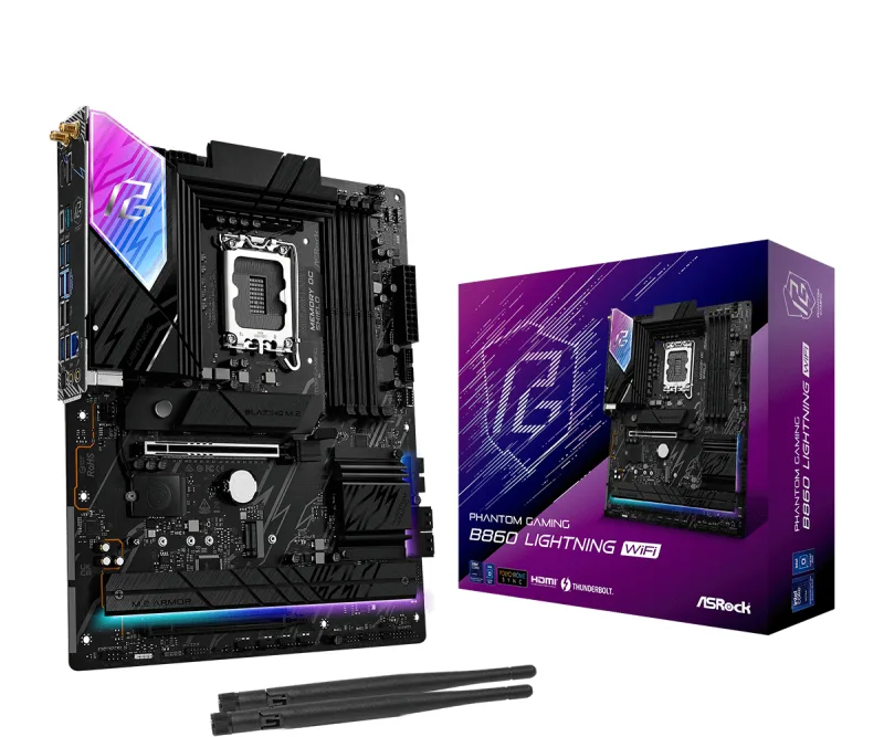 Placa de baza ASRock B860  Lightning WiFi     1851  ATX HDMI/DP/USB-C DDR5 "90-MXBR2-A0UAYZ"