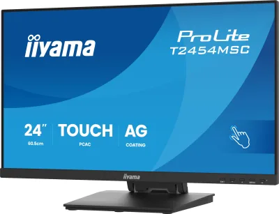 IIYAMA Monitor Touch T2454MSC-B3AG 24" InCell PCAP 10pt touchscreen monitor featuring IPS panel technology, Anti-Glare coating and a flexible stand "T2454MSC-B3AG" (timbru verde 7 lei)