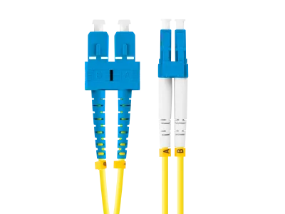 Patch cord fibră SM SC/UPC-LC/UPC duplex 2 m LSZH G657A1 3,0 mm galben
