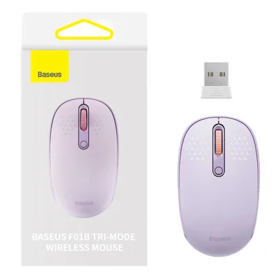 MOUSE Baseus PC sau NB wireless, 2.4GHz si Bluetooth, optic, 800/ 1200/1600 dpi,butoane/scroll 3/1, mov,"B01055503513-00" (timbru verde 0.18 lei) - 6932172632861